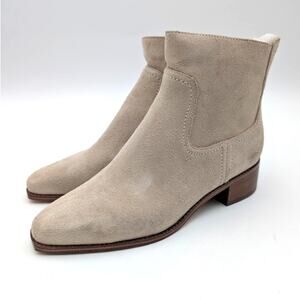 Cole Haan Naia Pointed Toe Block Heel Booties Women's Natural Size US6B EU36